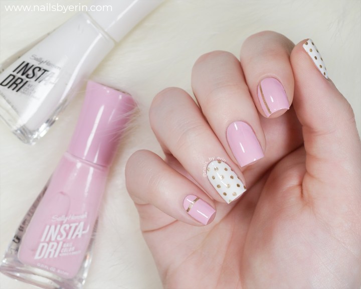 Pink and Gold Polka Dot&nbsp;Nails